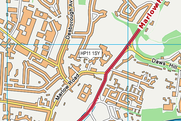 HP11 1SY map - OS VectorMap District (Ordnance Survey) HP11 1SY map - OS VectorMap District (Ordnance Survey)