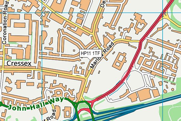 HP11 1TF map - OS VectorMap District (Ordnance Survey) HP11 1TF map - OS VectorMap District (Ordnance Survey)