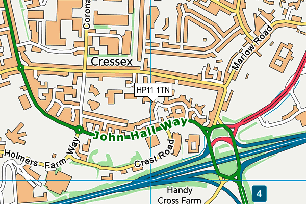 HP11 1TN map - OS VectorMap District (Ordnance Survey) HP11 1TN map - OS VectorMap District (Ordnance Survey)