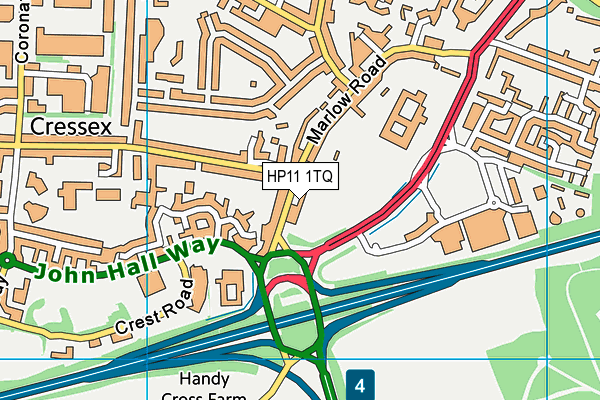 HP11 1TQ map - OS VectorMap District (Ordnance Survey) HP11 1TQ map - OS VectorMap District (Ordnance Survey)