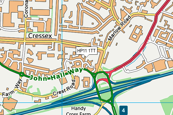 HP11 1TT map - OS VectorMap District (Ordnance Survey)