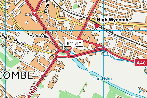 HP11 9TY map - OS VectorMap District (Ordnance Survey)