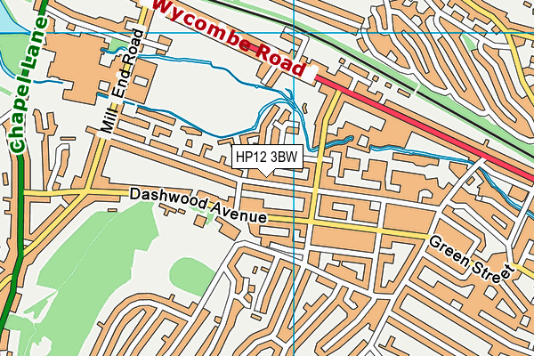 HP12 3BW map - OS VectorMap District (Ordnance Survey)