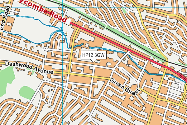 HP12 3GW map - OS VectorMap District (Ordnance Survey)