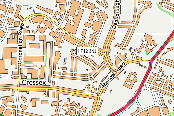 HP12 3NJ map - OS VectorMap District (Ordnance Survey) HP12 3NJ map - OS VectorMap District (Ordnance Survey)