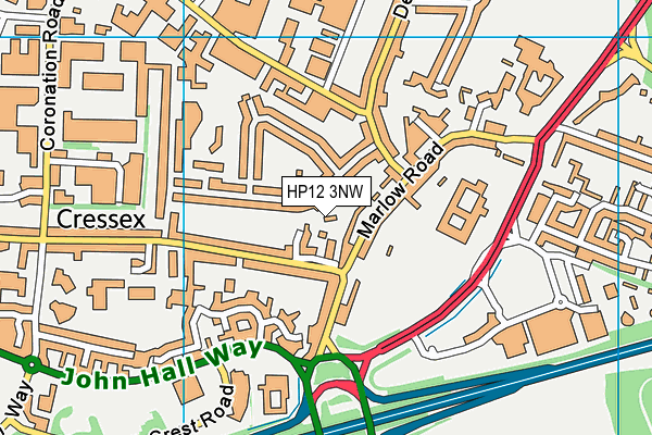 HP12 3NW map - OS VectorMap District (Ordnance Survey) HP12 3NW map - OS VectorMap District (Ordnance Survey)