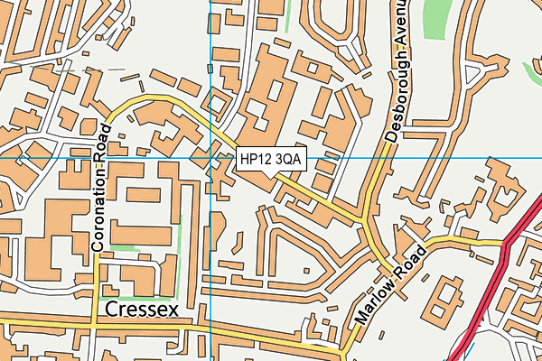HP12 3QA map - OS VectorMap District (Ordnance Survey) HP12 3QA map - OS VectorMap District (Ordnance Survey)