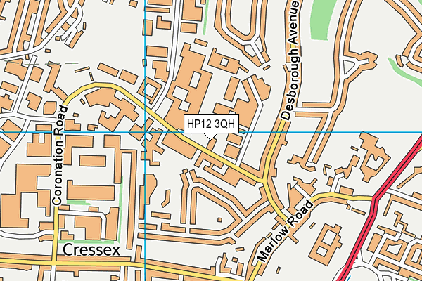 HP12 3QH map - OS VectorMap District (Ordnance Survey) HP12 3QH map - OS VectorMap District (Ordnance Survey)