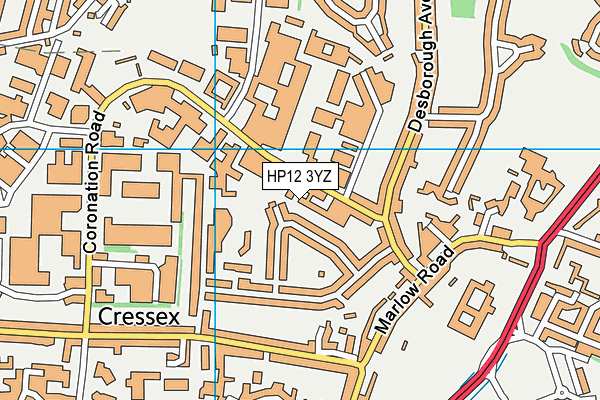 HP12 3YZ map - OS VectorMap District (Ordnance Survey) HP12 3YZ map - OS VectorMap District (Ordnance Survey)