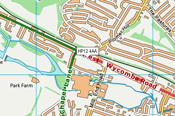 HP12 4AA map - OS VectorMap District (Ordnance Survey) HP12 4AA map - OS VectorMap District (Ordnance Survey)