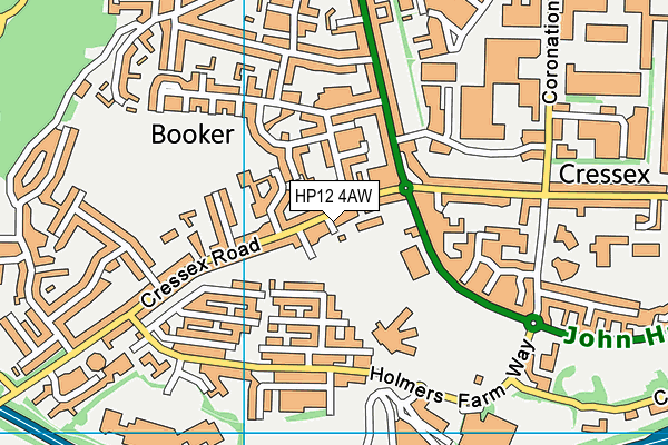 HP12 4AW map - OS VectorMap District (Ordnance Survey) HP12 4AW map - OS VectorMap District (Ordnance Survey)