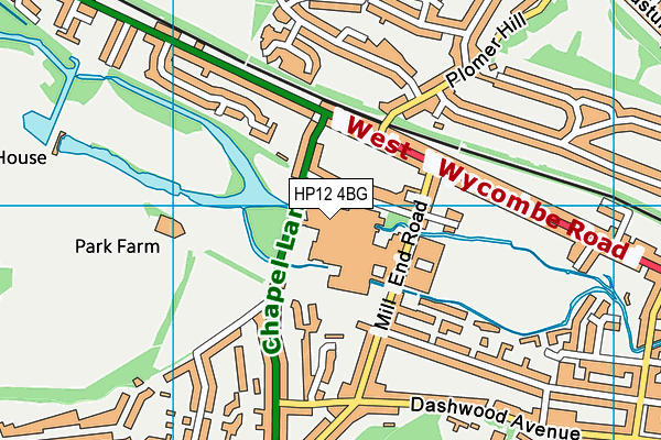 HP12 4BG map - OS VectorMap District (Ordnance Survey) HP12 4BG map - OS VectorMap District (Ordnance Survey)