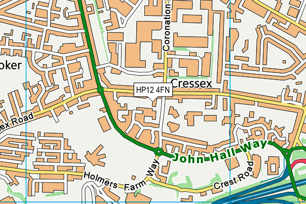 HP12 4FN map - OS VectorMap District (Ordnance Survey) HP12 4FN map - OS VectorMap District (Ordnance Survey)