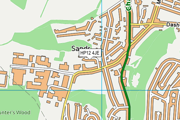 HP12 4JE map - OS VectorMap District (Ordnance Survey) HP12 4JE map - OS VectorMap District (Ordnance Survey)