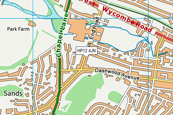 HP12 4JN map - OS VectorMap District (Ordnance Survey)