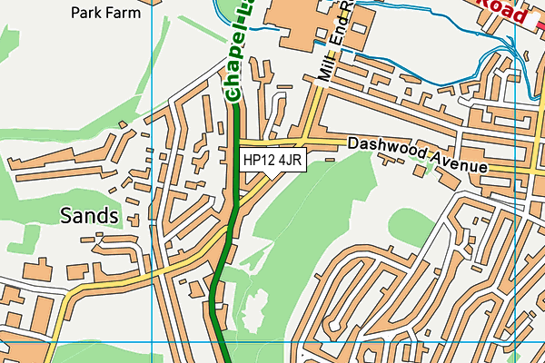 HP12 4JR map - OS VectorMap District (Ordnance Survey) HP12 4JR map - OS VectorMap District (Ordnance Survey)