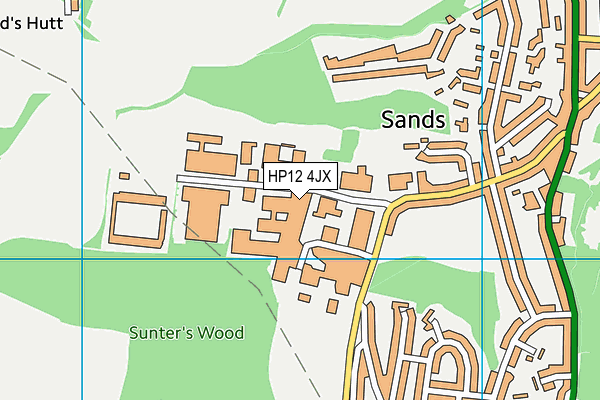 HP12 4JX map - OS VectorMap District (Ordnance Survey) HP12 4JX map - OS VectorMap District (Ordnance Survey)