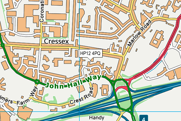 HP12 4PQ map - OS VectorMap District (Ordnance Survey) HP12 4PQ map - OS VectorMap District (Ordnance Survey)
