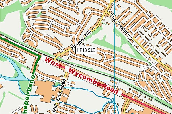 HP13 5JZ map - OS VectorMap District (Ordnance Survey) HP13 5JZ map - OS VectorMap District (Ordnance Survey)
