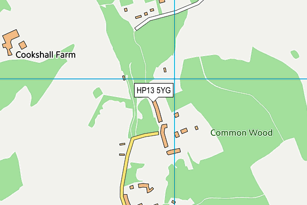 HP13 5YG map - OS VectorMap District (Ordnance Survey) HP13 5YG map - OS VectorMap District (Ordnance Survey)