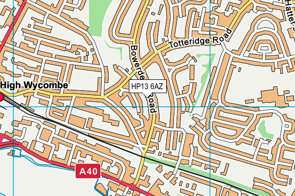 HP13 6AZ map - OS VectorMap District (Ordnance Survey)