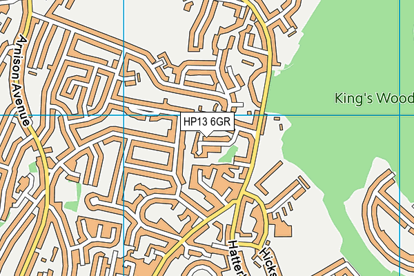 HP13 6GR map - OS VectorMap District (Ordnance Survey) HP13 6GR map - OS VectorMap District (Ordnance Survey)