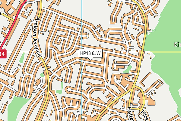 HP13 6JW map - OS VectorMap District (Ordnance Survey) HP13 6JW map - OS VectorMap District (Ordnance Survey)
