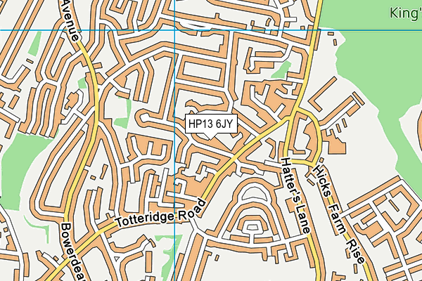 HP13 6JY map - OS VectorMap District (Ordnance Survey) HP13 6JY map - OS VectorMap District (Ordnance Survey)