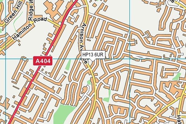 HP13 6UR map - OS VectorMap District (Ordnance Survey) HP13 6UR map - OS VectorMap District (Ordnance Survey)