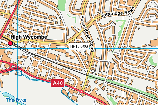 HP13 6XG map - OS VectorMap District (Ordnance Survey) HP13 6XG map - OS VectorMap District (Ordnance Survey)