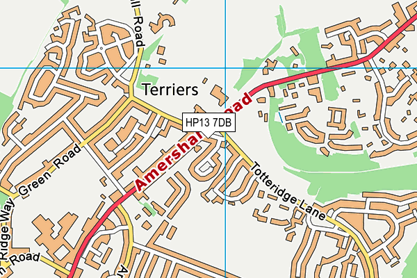 HP13 7DB map - OS VectorMap District (Ordnance Survey)