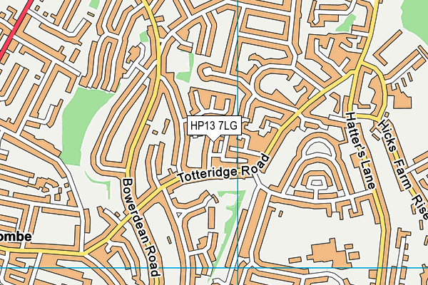 HP13 7LG map - OS VectorMap District (Ordnance Survey) HP13 7LG map - OS VectorMap District (Ordnance Survey)