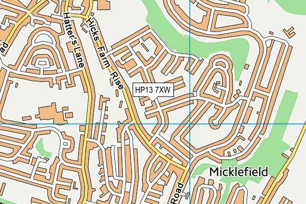 HP13 7XW map - OS VectorMap District (Ordnance Survey) HP13 7XW map - OS VectorMap District (Ordnance Survey)