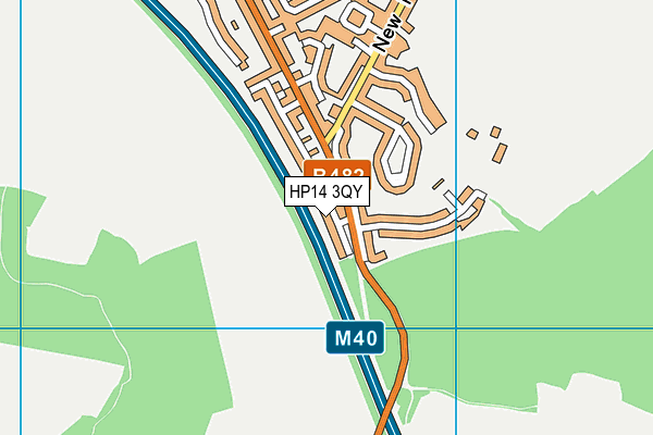 HP14 3QY map - OS VectorMap District (Ordnance Survey) HP14 3QY map - OS VectorMap District (Ordnance Survey)