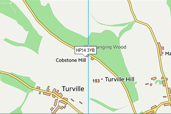 HP14 3YB map - OS VectorMap District (Ordnance Survey) HP14 3YB map - OS VectorMap District (Ordnance Survey)