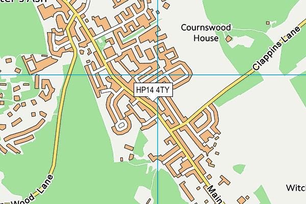 HP14 4TY map - OS VectorMap District (Ordnance Survey) HP14 4TY map - OS VectorMap District (Ordnance Survey)
