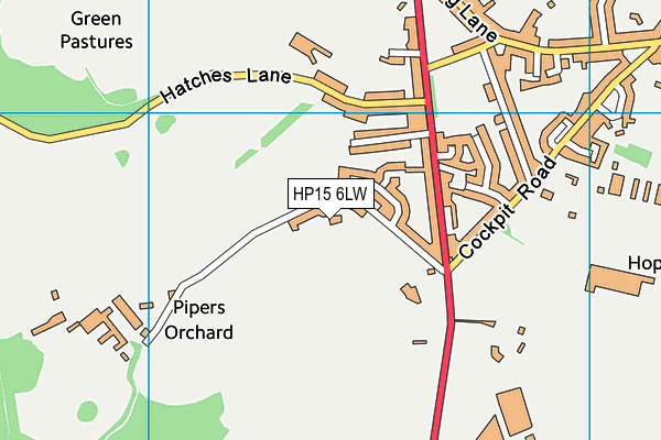 HP15 6LW map - OS VectorMap District (Ordnance Survey) HP15 6LW map - OS VectorMap District (Ordnance Survey)