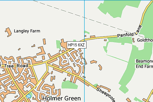 HP15 6XZ map - OS VectorMap District (Ordnance Survey) HP15 6XZ map - OS VectorMap District (Ordnance Survey)