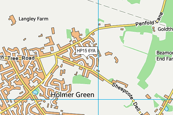 HP15 6YA map - OS VectorMap District (Ordnance Survey) HP15 6YA map - OS VectorMap District (Ordnance Survey)