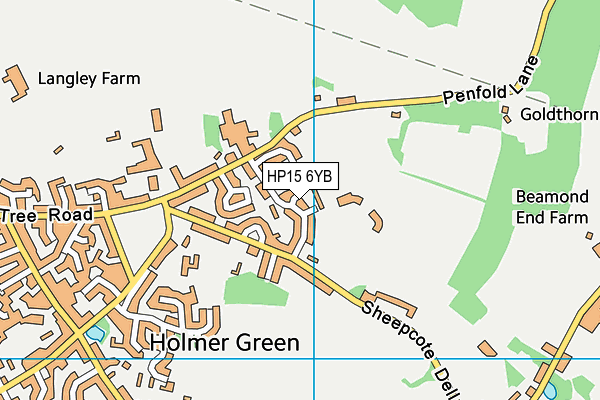 HP15 6YB map - OS VectorMap District (Ordnance Survey) HP15 6YB map - OS VectorMap District (Ordnance Survey)
