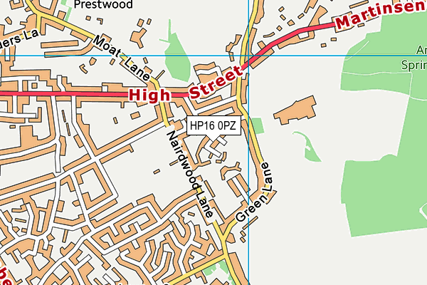HP16 0PZ map - OS VectorMap District (Ordnance Survey) HP16 0PZ map - OS VectorMap District (Ordnance Survey)