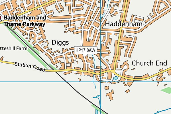 HP17 8AW map - OS VectorMap District (Ordnance Survey) HP17 8AW map - OS VectorMap District (Ordnance Survey)