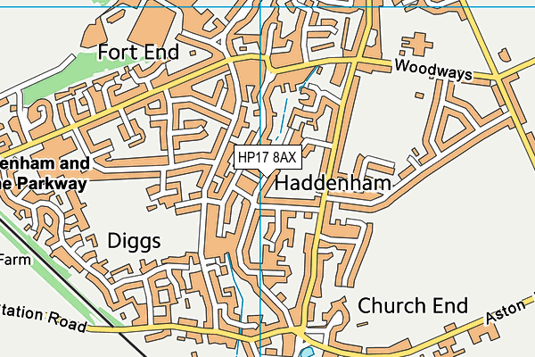 HP17 8AX map - OS VectorMap District (Ordnance Survey)