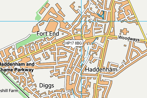 HP17 8BG map - OS VectorMap District (Ordnance Survey) HP17 8BG map - OS VectorMap District (Ordnance Survey)
