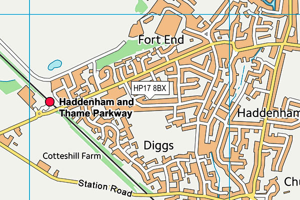 HP17 8BX map - OS VectorMap District (Ordnance Survey)