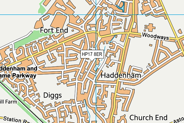 HP17 8ER map - OS VectorMap District (Ordnance Survey)