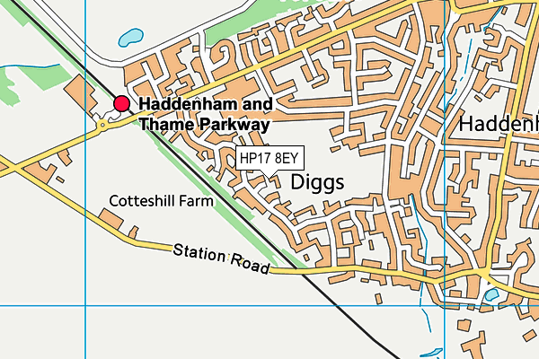 HP17 8EY map - OS VectorMap District (Ordnance Survey)