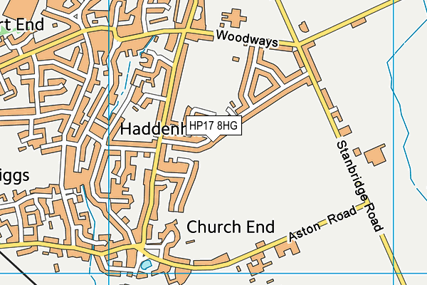 HP17 8HG map - OS VectorMap District (Ordnance Survey)