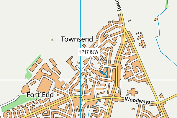HP17 8JW map - OS VectorMap District (Ordnance Survey)
