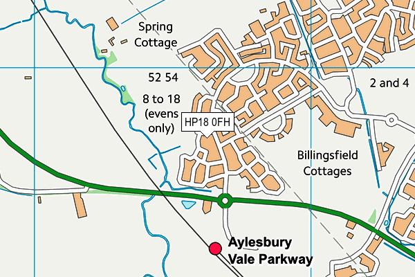 HP18 0FH map - OS VectorMap District (Ordnance Survey)